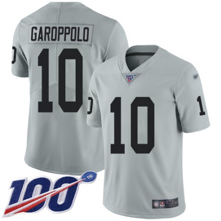 Nike Raiders #10 Jimmy Garoppolo Silver Men's Stitched NFL Limited Inverted Legend 100th Season Jersey