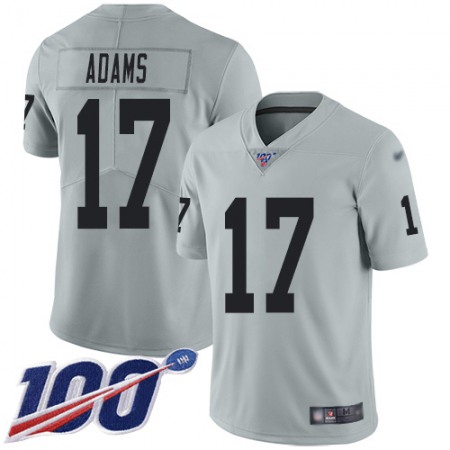 Nike Raiders #17 Davante Adams Silver Men's Stitched NFL Limited Inverted Legend 100th Season Jersey