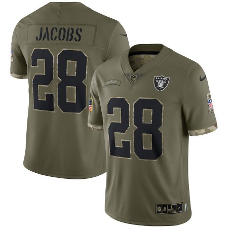 Las Vegas Raiders #28 Josh Jacobs Nike Men's 2022 Salute To Service Limited Jersey - Olive