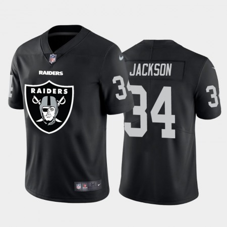 Las Vegas Raiders #34 Bo Jackson Black Men's Nike Big Team Logo Vapor Limited NFL Jersey