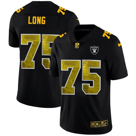 Las Vegas Raiders #75 Howie Long Men's Black Nike Golden Sequin Vapor Limited NFL Jersey