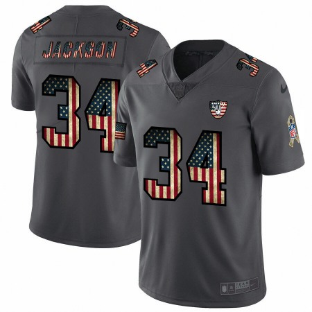 Nike Raiders #34 Bo Jackson 2018 Salute To Service Retro USA Flag Limited NFL Jersey