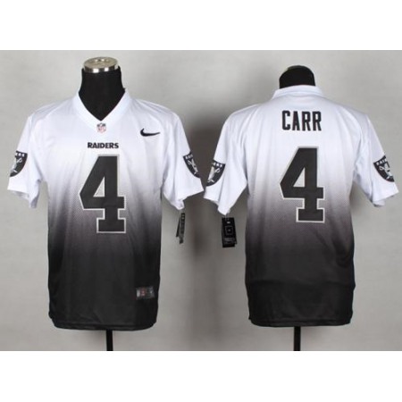 Nike Raiders #4 Derek Carr White/Black Men's Stitched NFL Elite Fadeaway Fashion Jersey