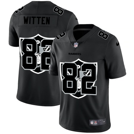 Las Vegas Raiders #82 Jason Witten Men's Nike Team Logo Dual Overlap Limited NFL Jersey Black
