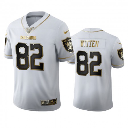 Las Vegas Raiders #82 Jason Witten Men's Nike White Golden Edition Vapor Limited NFL 100 Jersey