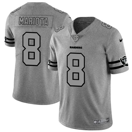 Las Vegas Raiders #8 Marcus Mariota Men's Nike Gray Gridiron II Vapor Untouchable Limited NFL Jersey