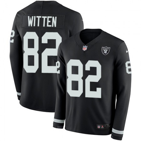 Nike Raiders #82 Jason Witten Black Team Color Men's Stitched NFL Limited Therma Long Sleeve Jersey