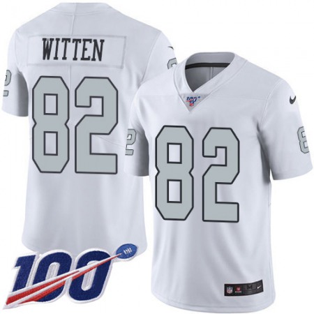 Nike Raiders #82 Jason Witten White Men's Stitched NFL Limited Rush 100th Season Jersey