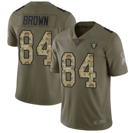 Nike Raiders #84 Antonio Brown Olive/Camo Men's Stitched NFL Limited 2017 Salute To Service Jersey
