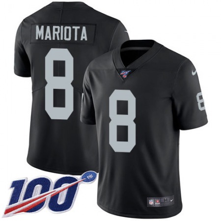 Nike Raiders #8 Marcus Mariota Black Team Color Men's Stitched NFL 100th Season Vapor Untouchable Limited Jersey