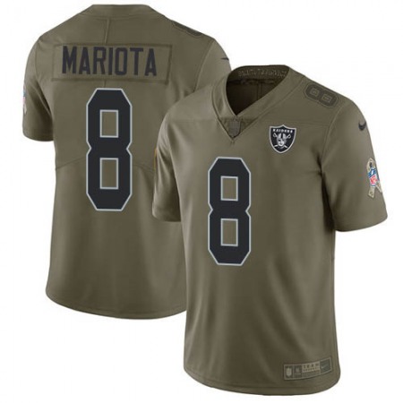 Nike Raiders #8 Marcus Mariota Olive Men's Stitched NFL Limited 2017 Salute To Service Jersey