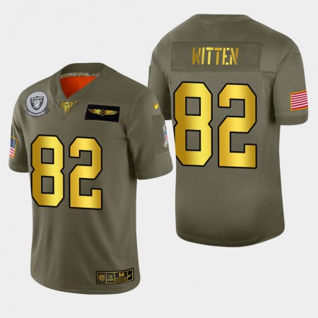 Raiders #82 Jason Witten Men's Nike Olive Gold 2019 Salute to Service Limited NFL 100 Jersey