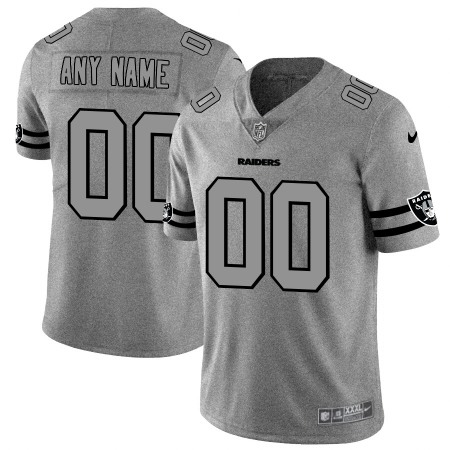 Las Vegas Raiders Custom Men's Nike Gray Gridiron II Vapor Untouchable Limited NFL Jersey