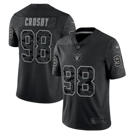 Las Vegas Raiders #98 Maxx Crosby Black Men's Nike NFL Black Reflective Limited Jersey
