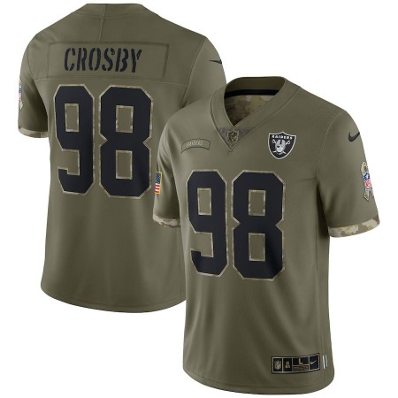 Las Vegas Raiders #98 Maxx Crosby Nike Men's 2022 Salute To Service Limited Jersey - Olive