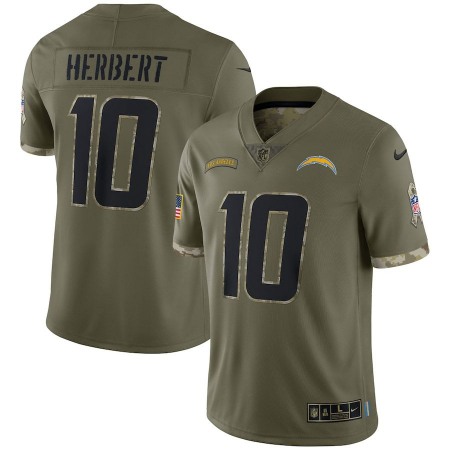 Los Angeles Chargers #10 Justin Herbert Nike Men's 2022 Salute To Service Limited Jersey - Olive