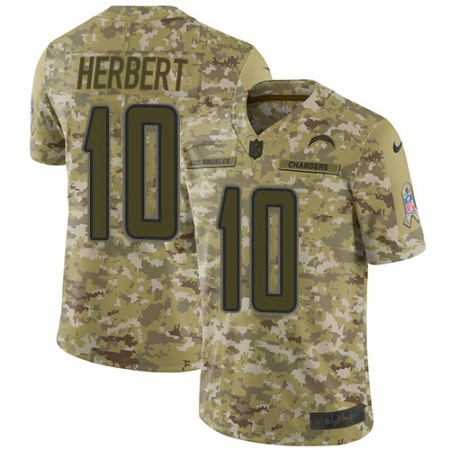 Nike Chargers #10 Justin Herbert Camo Men's Stitched NFL Limited 2018 Salute To Service Jersey