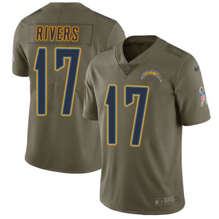 Nike Chargers #17 Philip Rivers Olive Men's Stitched NFL Limited 2017 Salute to Service Jersey