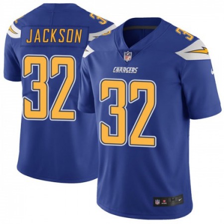 Nike Chargers #32 Justin Jackson Electric Blue Men's Stitched NFL Limited Rush Jersey