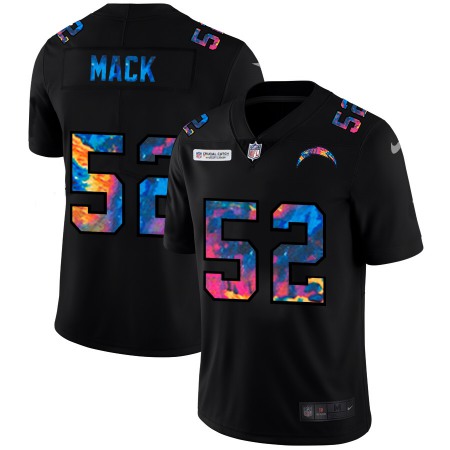 Los Angeles Chargers #52 Khalil Mack Men's Nike Multi-Color Black 2020 NFL Crucial Catch Vapor Untouchable Limited Jersey