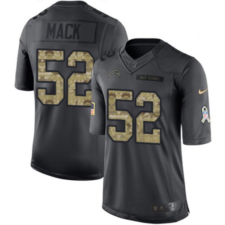 Nike Chargers #52 Khalil Mack Black Men's Stitched NFL Limited 2016 Salute to Service Jersey
