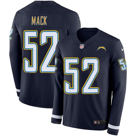 Nike Chargers #52 Khalil Mack Navy Blue Team Color Men's Stitched NFL Limited Therma Long Sleeve Jersey