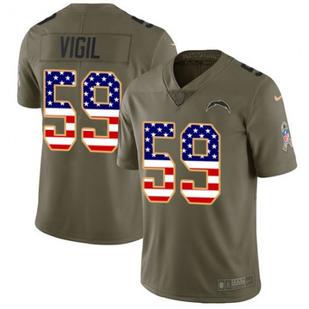 Nike Chargers #59 Nick Vigil Olive/USA Flag Men's Stitched NFL Limited 2017 Salute To Service Jersey