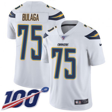 Nike Chargers #75 Bryan Bulaga White Men's Stitched NFL 100th Season Vapor Untouchable Limited Jersey