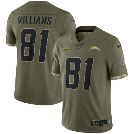 Los Angeles Chargers #81 Mike Williams Nike Men's 2022 Salute To Service Limited Jersey - Olive