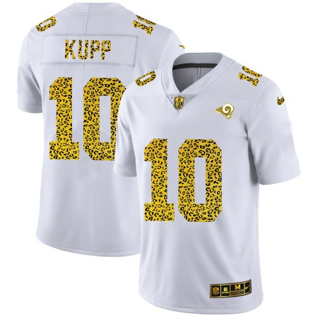 Los Angeles Rams #10 Cooper Kupp Men's Nike Flocked Leopard Print Vapor Limited NFL Jersey White