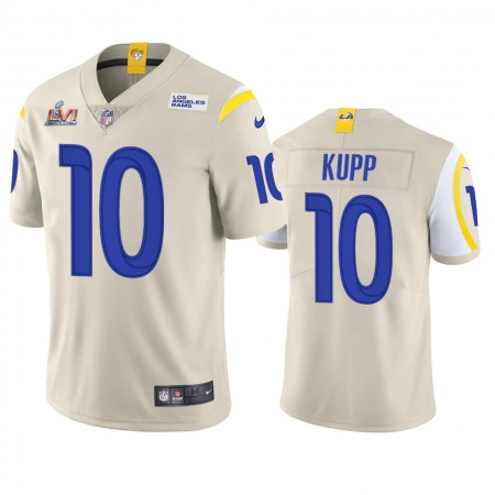 Los Angeles Rams #10 Cooper Kupp Men's Super Bowl LVI Patch Nike Vapor Limited NFL Jersey - Bone