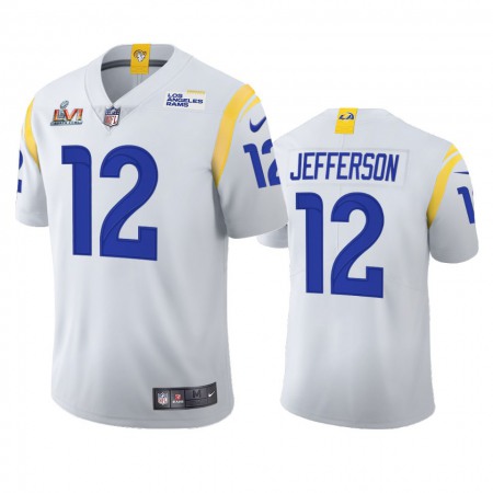 Los Angeles Rams #12 Van Jefferson Men's Super Bowl LVI Patch Nike 2021 Vapor Limited NFL Jersey - White