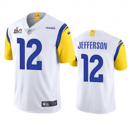 Los Angeles Rams #12 Van Jefferson Men's Super Bowl LVI Patch Nike Alternate Vapor Limited NFL Jersey - White