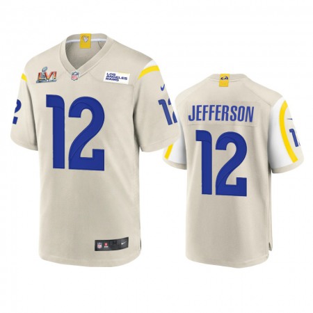 Los Angeles Rams #12 Van Jefferson Men's Super Bowl LVI Patch Nike Game NFL Jersey - Bone