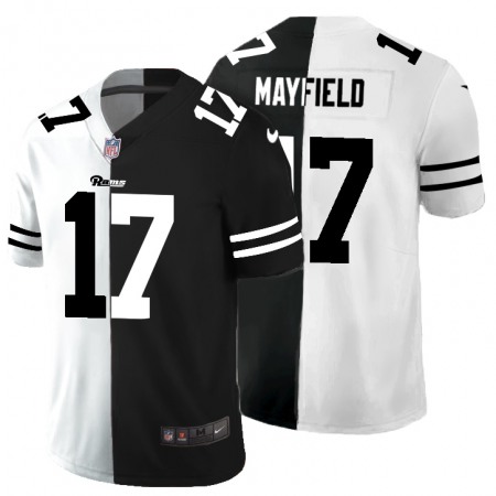 Los Angeles Rams #17 Baker Mayfield Men's Black V White Peace Split Nike Vapor Untouchable Limited NFL Jersey