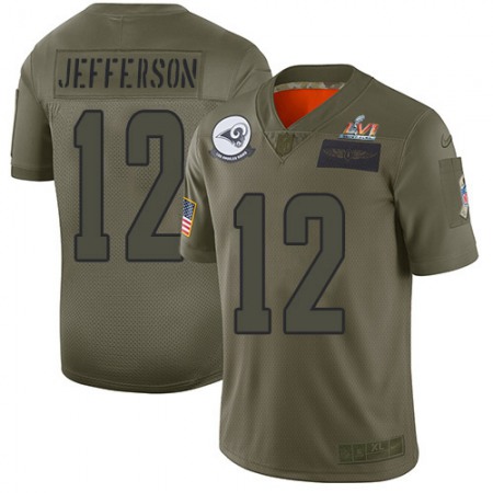 Nike Rams #12 Van Jefferson Camo Super Bowl LVI Patch Men's Stitched NFL Limited 2019 Salute To Service Jersey