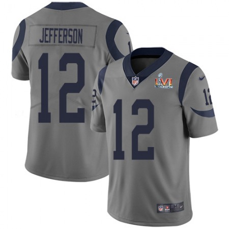 Nike Rams #12 Van Jefferson Gray Super Bowl LVI Patch Men's Stitched NFL Limited Inverted Legend Jersey