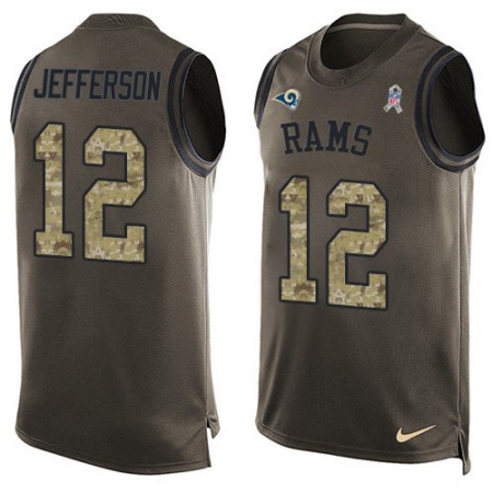 Nike Rams #12 Van Jefferson Green Men's Stitched NFL Limited Salute To Service Tank Top Jersey