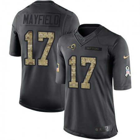 Nike Rams #17 Baker Mayfield Black Men's Stitched NFL Limited 2016 Salute to Service Jersey