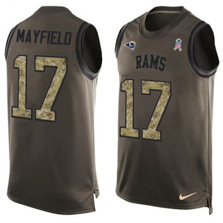 Nike Rams #17 Baker Mayfield Green Men's Stitched NFL Limited Salute To Service Tank Top Jersey