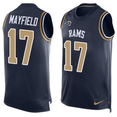 Nike Rams #17 Baker Mayfield Navy Blue Team Color Men's Stitched NFL Limited Tank Top Jersey