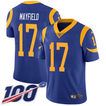 Nike Rams #17 Baker Mayfield Royal Blue Alternate Men's Stitched NFL 100th Season Vapor Limited Jersey