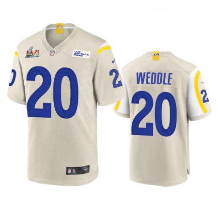 Los Angeles Rams #20 Eric Weddle Men's Super Bowl LVI Patch Nike Game NFL Jersey - Bone