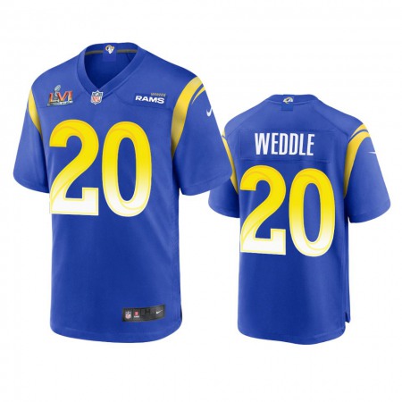 Los Angeles Rams #20 Eric Weddle Men's Super Bowl LVI Patch Nike Game NFL Jersey - Royal