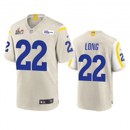 Los Angeles Rams #22 David Long Men's Super Bowl LVI Patch Nike Game NFL Jersey - Bone