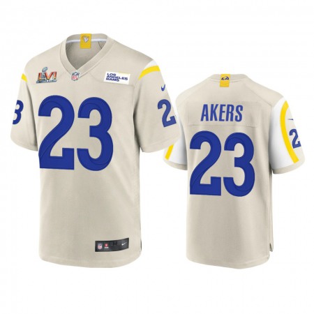 Los Angeles Rams #23 Cam Akers Men's Super Bowl LVI Patch Nike Game NFL Jersey - Bone