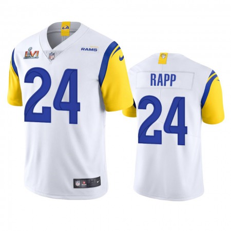 Los Angeles Rams #24 Taylor Rapp Men's Super Bowl LVI Patch Nike Alternate Vapor Limited NFL Jersey - White