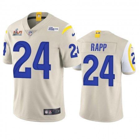 Los Angeles Rams #24 Taylor Rapp Men's Super Bowl LVI Patch Nike Vapor Limited NFL Jersey - Bone