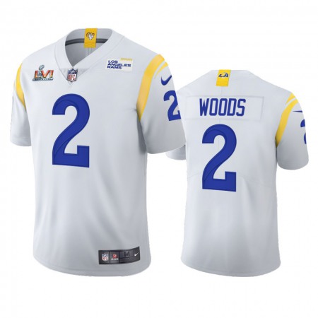 Los Angeles Rams #2 Robert Woods Men's Super Bowl LVI Patch Nike 2021 Vapor Limited NFL Jersey - White