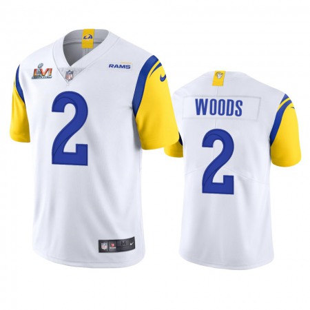 Los Angeles Rams #2 Robert Woods Men's Super Bowl LVI Patch Nike Alternate Vapor Limited NFL Jersey - White